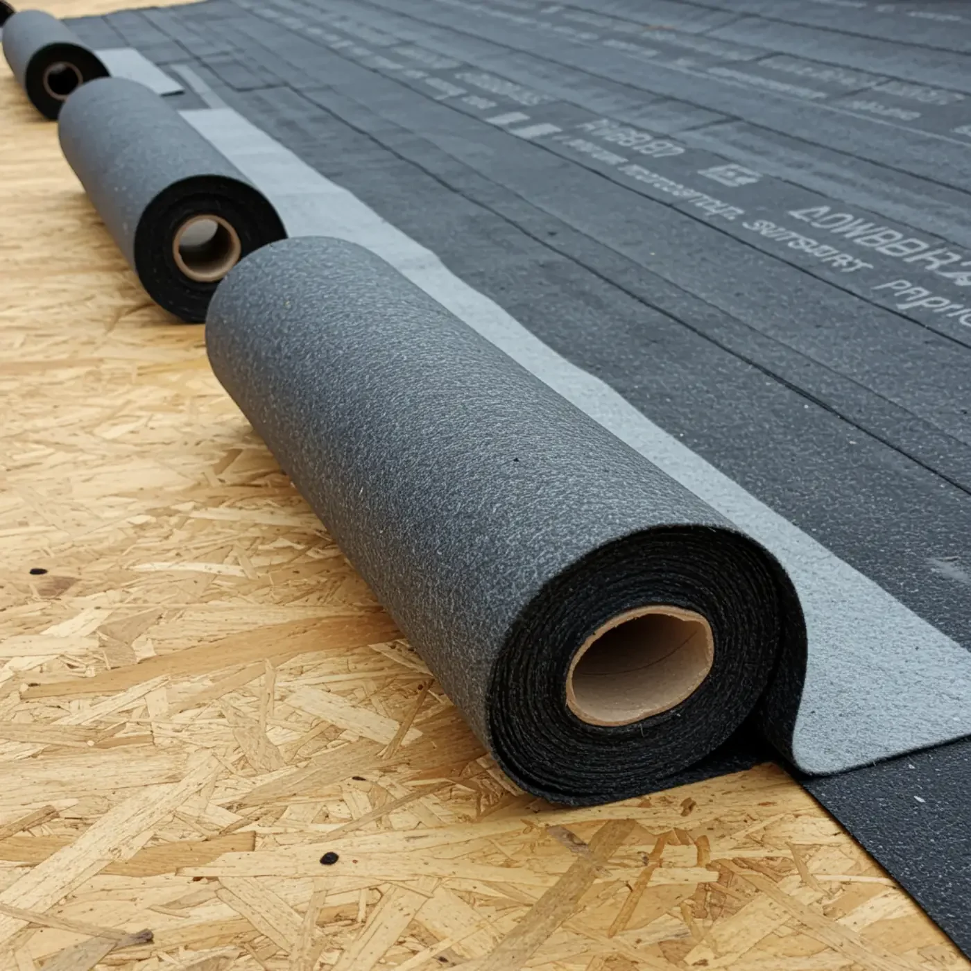 A blue protective tarp covers the peak of a shingled roof while repairs are being made.